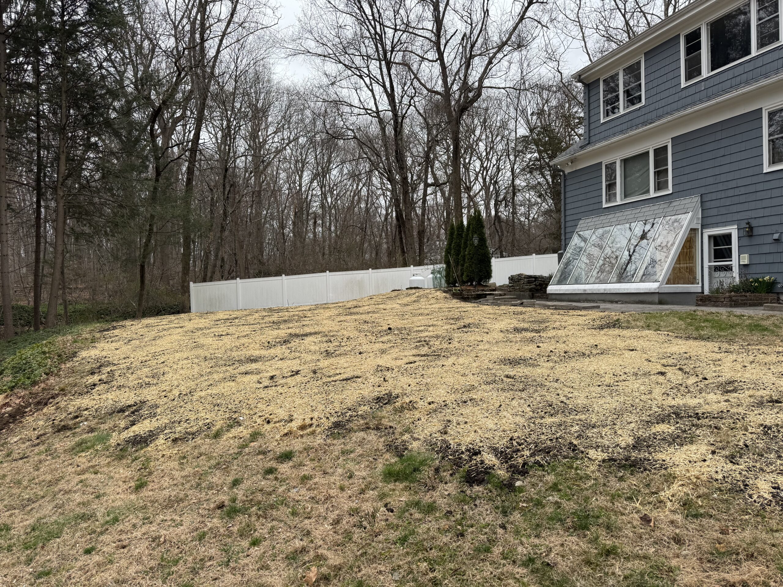 After pool removal - graded yard ready for grass