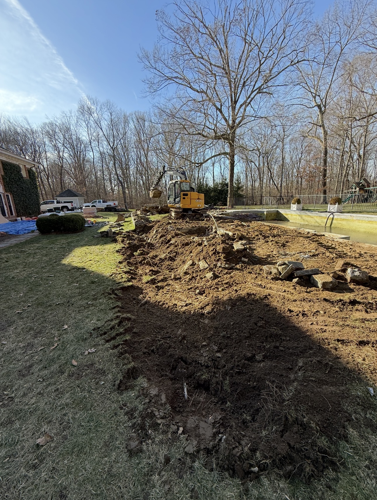 Concrete pool removal project - New Canaan CT
